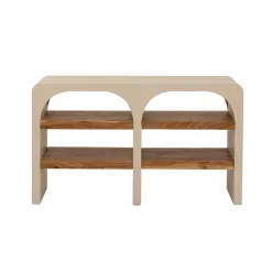 Meuble sous vasque en bois effet béton et bois d'acacia Dalva