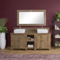 Meuble sous vasque en bois recyclé Cassandre