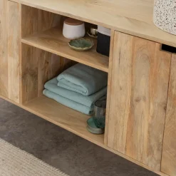 Meuble sous vasque en bois de manguier et métal Jeanne