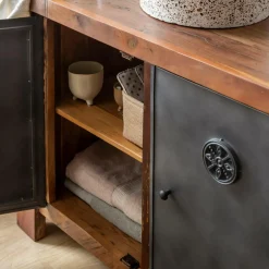 Meuble sous vasque en bois recyclé Hector