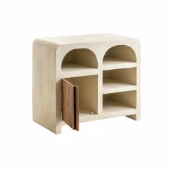 Meuble sous vasque en bois effet béton et bois d'acacia Dalva