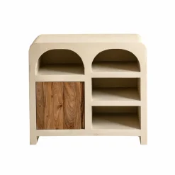 Meuble sous vasque en bois effet béton et bois d'acacia Dalva