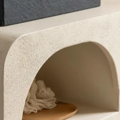 Meuble sous vasque en bois effet béton et bois d'acacia Dalva