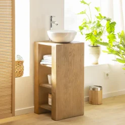 Meuble sous vasque en chêne Morgane