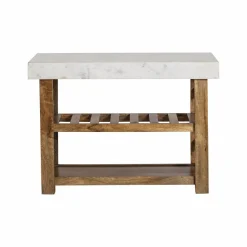 Meuble sous vasque en marbre et bois Louca