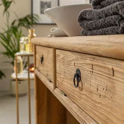 Meuble sous vasque en pin recyclé Blaise