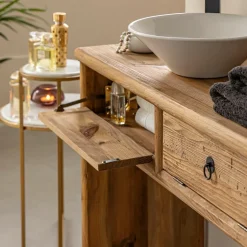 Meuble sous vasque en pin recyclé Blaise