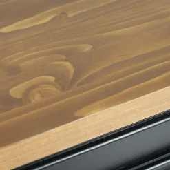 Meuble sous vasque en pin massif noir 150 cm Manel