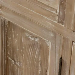 Meuble sous vasque en vieux pin et marbre blanc Octavie