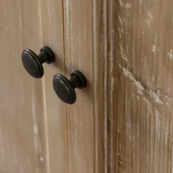 Meuble sous vasque en vieux pin et marbre blanc Octavie