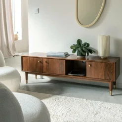 Meuble TV 3 portes en bois d'acacia Emiel