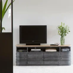 Meuble TV arrondi en métal Locker