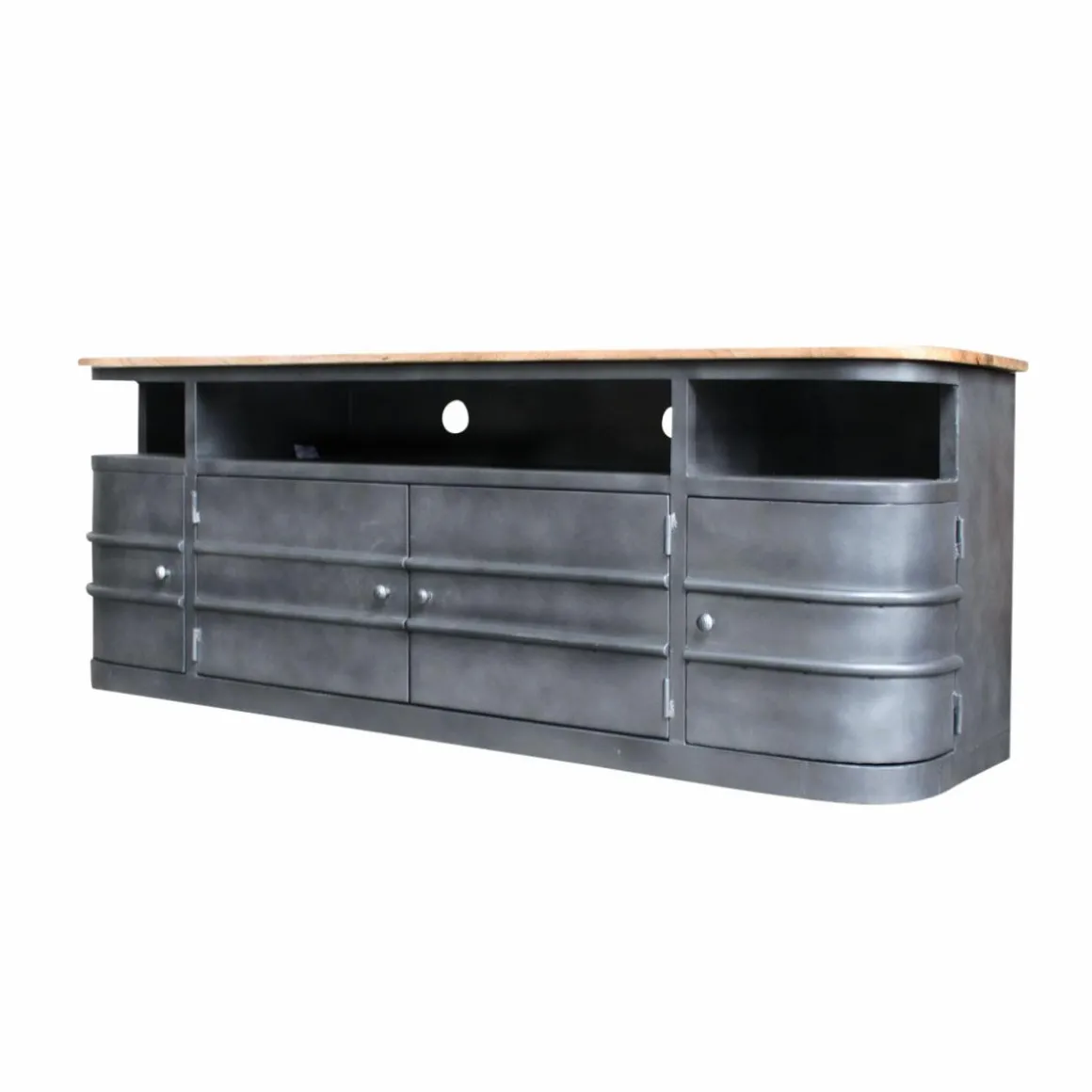 Meuble TV arrondi en métal Locker