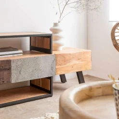 Meuble TV en bois d'acacia Ernest