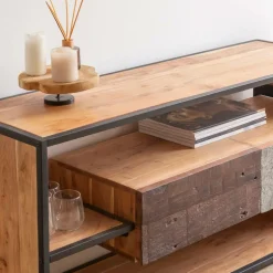 Meuble TV en bois d'acacia Ernest