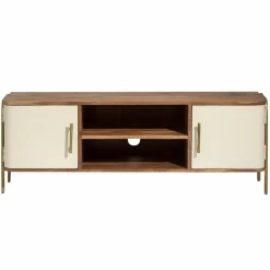 Meuble TV en bois d'acacia et métal Andrès