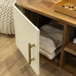 Meuble TV en bois d'acacia et métal Andrès