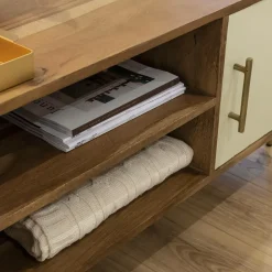 Meuble TV en bois d'acacia et métal Andrès