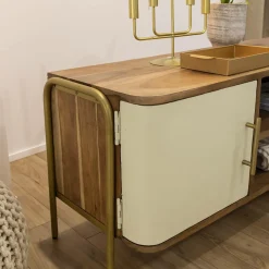 Meuble TV en bois d'acacia et métal Andrès