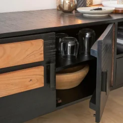 Meuble TV en bois d'acacia Lupin