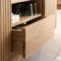 Meuble TV en bois de manguier et marbre Adler