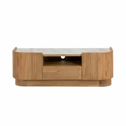 Meuble TV en bois de manguier et marbre Adler