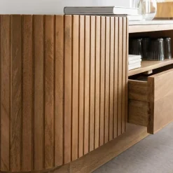 Meuble TV en bois de manguier et marbre Adler