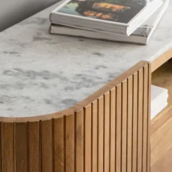 Meuble TV en bois de manguier et marbre Adler