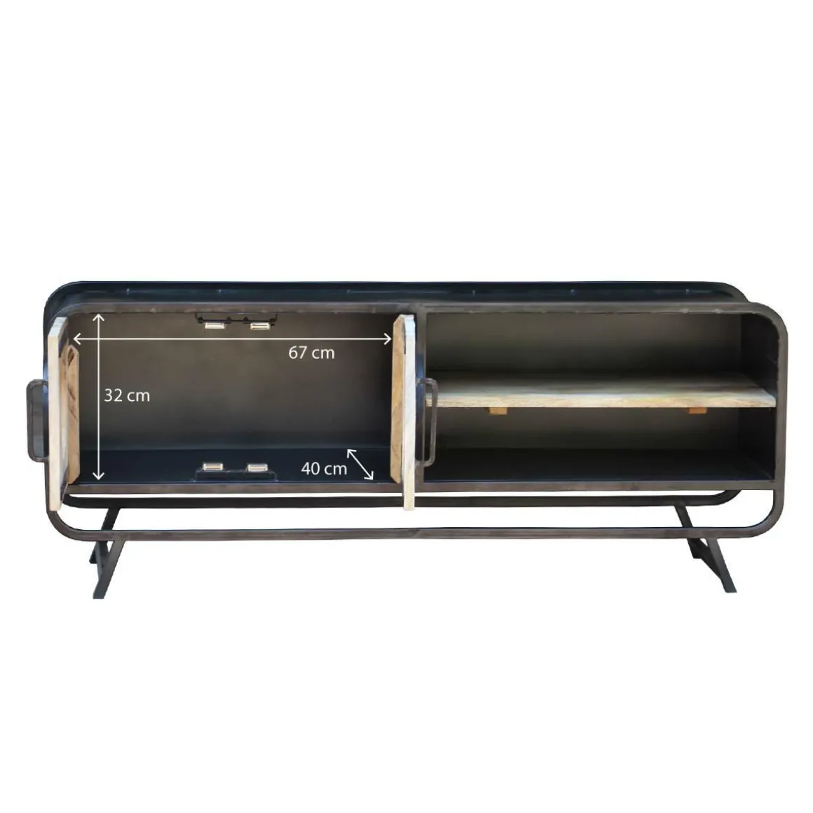 Meuble TV en bois de manguier Nautilus