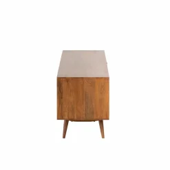 Meuble TV en bois de manguier et cannage Charline