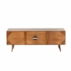 Meuble TV en bois de manguier et cannage Charline