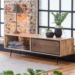 Meuble TV en bois de manguier 140 cm Jasmin