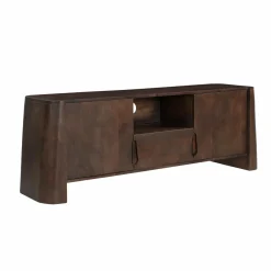 Meuble TV en bois de manguier foncé Liriel