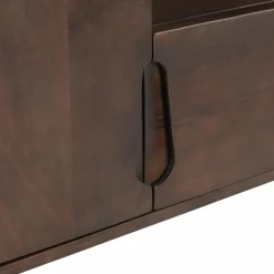 Meuble TV en bois de manguier foncé Liriel