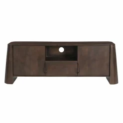 Meuble TV en bois de manguier foncé Liriel