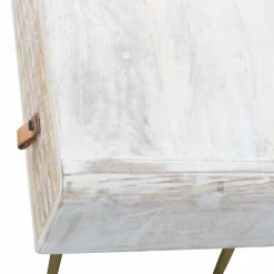 Meuble TV en bois de manguier blanchi Rhodes