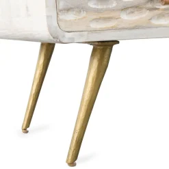 Meuble TV en bois de manguier blanchi Rhodes