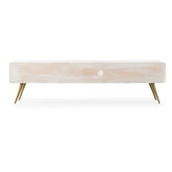 Meuble TV en bois de manguier blanchi Rhodes