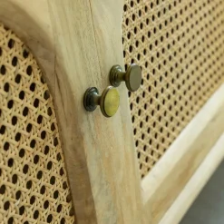 Meuble TV en bois de manguier et cannage Edana