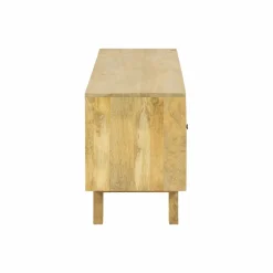 Meuble TV en bois de manguier et cannage Edana