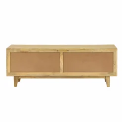 Meuble TV en bois de manguier et cannage Edana