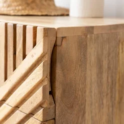 Meuble TV en bois de manguier chevrons Maëva