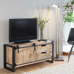 Meuble TV en bois de manguier 120 cm New-York