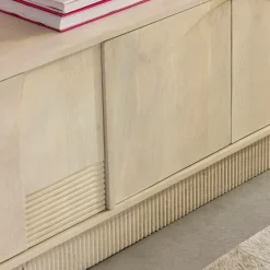 Meuble TV en bois de manguier blanchi Miliam