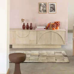 Meuble TV en bois de manguier blanchi Miliam