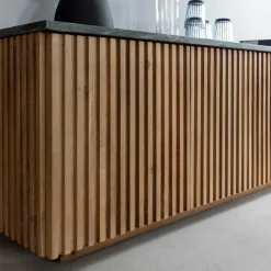 Meuble TV en bois de manguier et marbre Betty