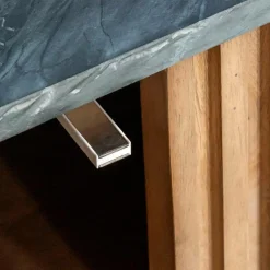 Meuble TV en bois de manguier et marbre Betty