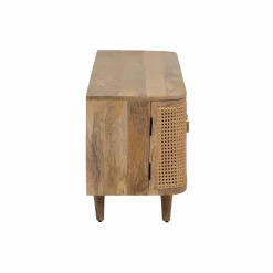 Meuble TV en bois de manguier et cannage Palma