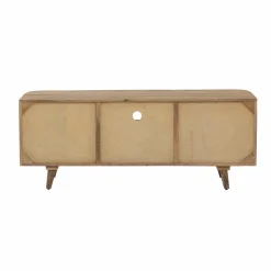 Meuble TV en bois de manguier et cannage Palma