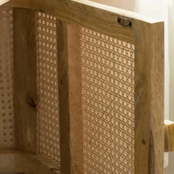 Meuble TV en bois de manguier et cannage Palma